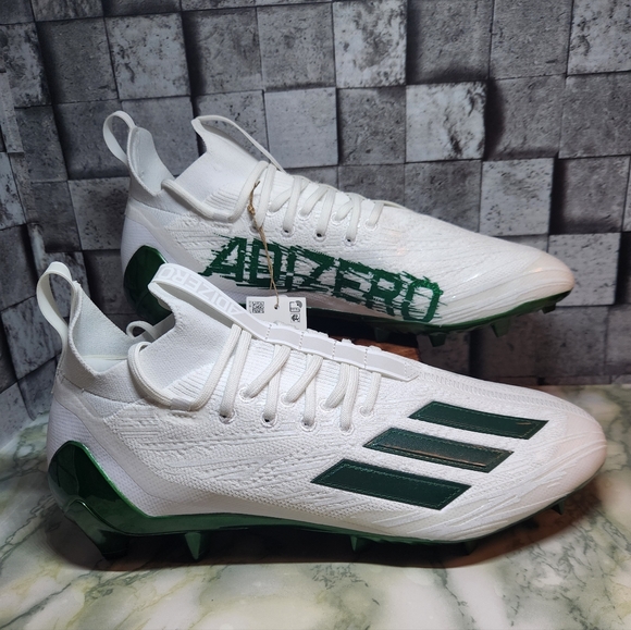Adidas Adizero Primeknit White Green  Football Cleats Size 12.5 - Picture 1 of 10